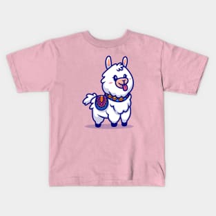 Cute Alpaca Llama Cartoon Kids T-Shirt